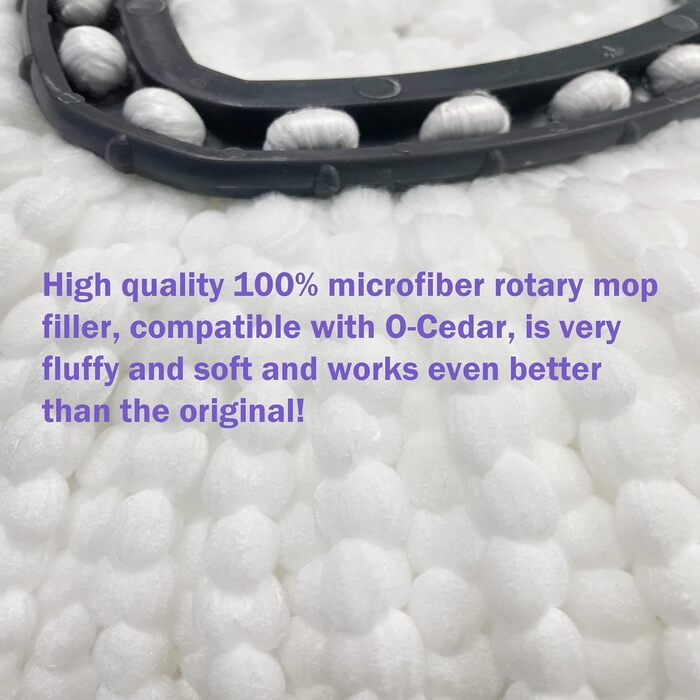 6 Replacement Heads for O-Ceda EasyWrin Spin Mop, Microfiber Spin Mop Refills, Easy Cleaning Mop Head Replacement