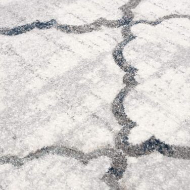 Килим для вітальні SANAT Modern Design - короткий ворс, для вітальні, спальні, кухні, ручна обробка, сертифікат Öko-Tex 100, сірий, 80x150 см