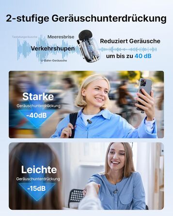 BOYA MINI 2: Бездротовий мікрофон-лавал'єр для iPhone, Android, Vlogging, YouTube, інтерв'ю (Space Silver)