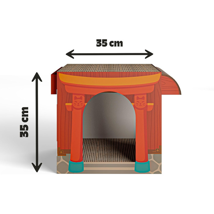 Будинок для котів Cat’s Palace з подвійними місцями для дряпання | 45x35x35 см | Зроблено в Німеччині