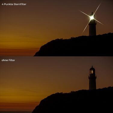 Фільтр-зірка K&F CONCEPT 52mm з 4/8 променями для ефектів зіркового світла (Nano-Klear)