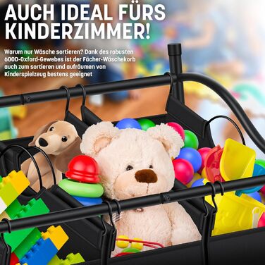 KESSER® Laundry Basket, Laundry Collector, Laundry Sorter with 3 Removable Fabric Bags | 3 Compartments x 35 Liters | Laundry Box with 12 Laundry Instructions, 360° Swivel Wheels with Brake, Laundry Sorting System, Laundry Cart, Beige