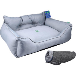 UNITED COLORS OF BENETTON. Pets - Dog bed, ergonomic bed, for medium-sized dogs, made of polyester, machine washable, size M, (grey, 65 cm)