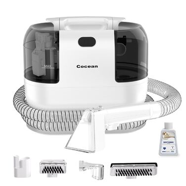 COCEAN Попиховий пилосос, мийка килимів, волого-сухий пилосос, 18Kpa для м'яких меблів, килимів, автосидінь та диванів, білий