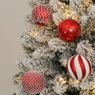 Прикраси для ялинки Shareconn, 80 мм, набір 12 шт. (червоний та золотий)