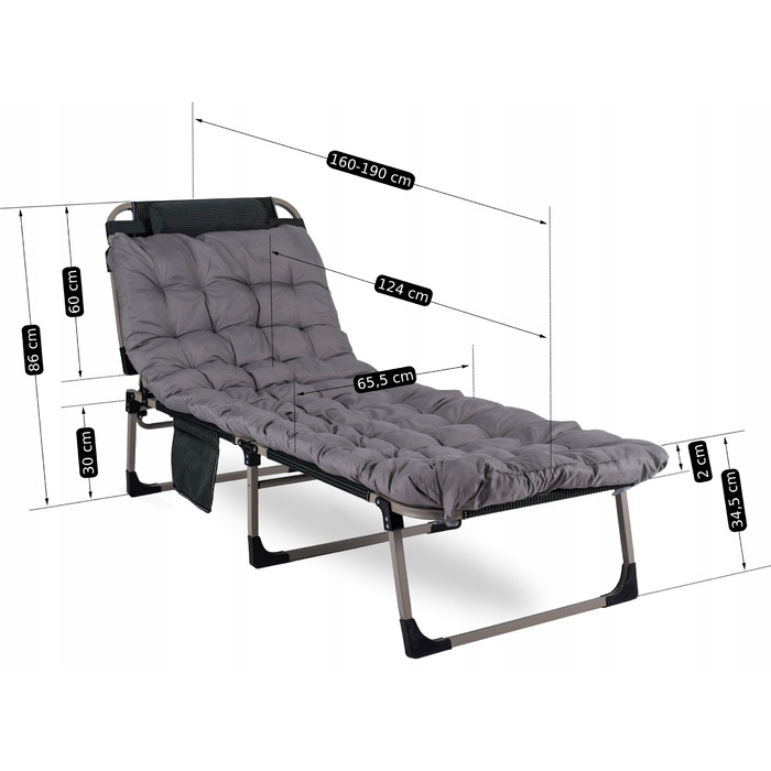 Ліжканка металева, сіра, Mebel Elite