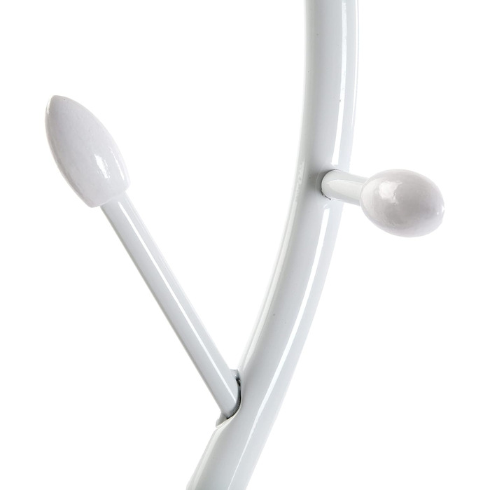 Versa Swindon Minimalist Coat Rack for Entryway, with 9 Hooks for Clothes or Bags, Dimensions (H x W x D) 185 x 32 x 32 cm, Metal, Color: White