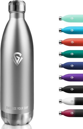 Термос-пляшка з нержавіючої сталі 1000 мл, без BPA, з подвійними стінками, для газованих напоїв, ізотермічна пляшка для кемпінгу, дітей, фітнесу, спорту, подорожей, хлопчиків та дівчаток 1000 мл