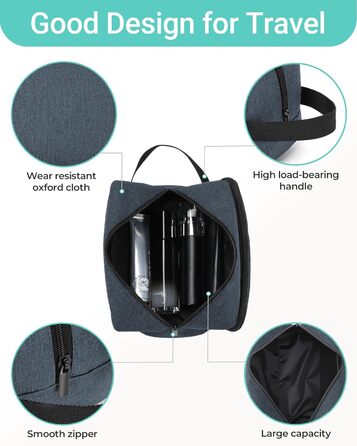 Чоловічий дорожній органайзер Elviros: туалетна сумочка, косметичка для подорожей (Marineblau)