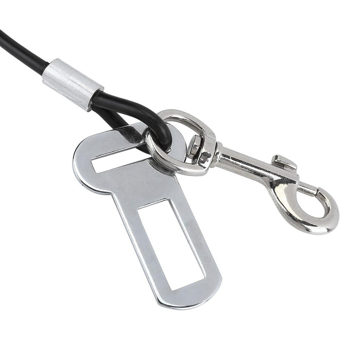 Автомобільний ремінь безпеки для собак Mogoko Kaufester: не гризеться, з нержавіючої сталі, з подвійним кріпленням та фіксатором (40,6 см, 16 дюймів)