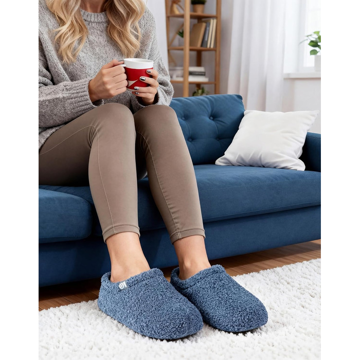 В'язані домашні тапочки VeraCosy з піною пам'яті та фетровою устілкою, з підкладкою з полярного флісу