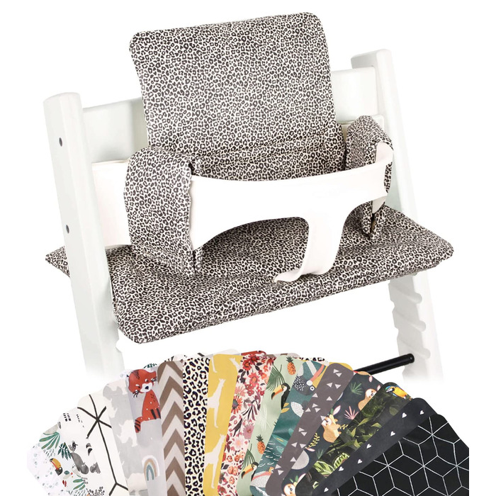 Ukje подушка для стільчика Stokke Tripp Trapp, водонепроникна, леопардовий пісок, м'яка сидушка, зменшувач сидіння, багато кольорів і візерунків