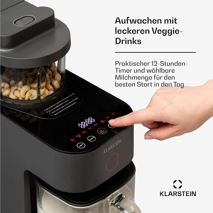 Klarstein Standmixer: Потужний міксер з 1250 Вт, 30 000 об/хв, сенсорний екран, чорний