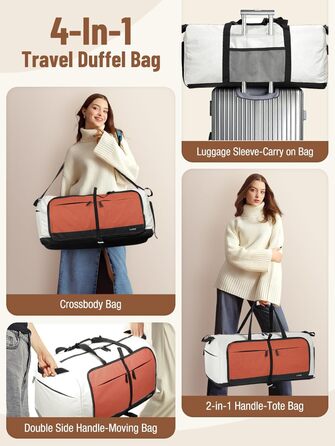 Сумка-рюкзак Lekesky для подорожей, 45x36x20 см, Easyjet Handgepäck, спортивна сумка з відділенням для взуття, водонепроникна, 80 л, бежево-коричнева