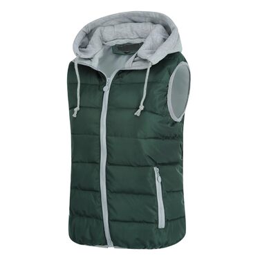 Жіноча степна жилетка YYNUDA з капюшоном, легка пухова жилетка, тепла, з прошарком, зимова жилетка, для активного відпочинку, S, зелена