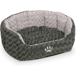 Крісло-гніздочко для собак та котів Nobby Seoli Oval, 65x57x22 см, темно-сірий/світло-сірий