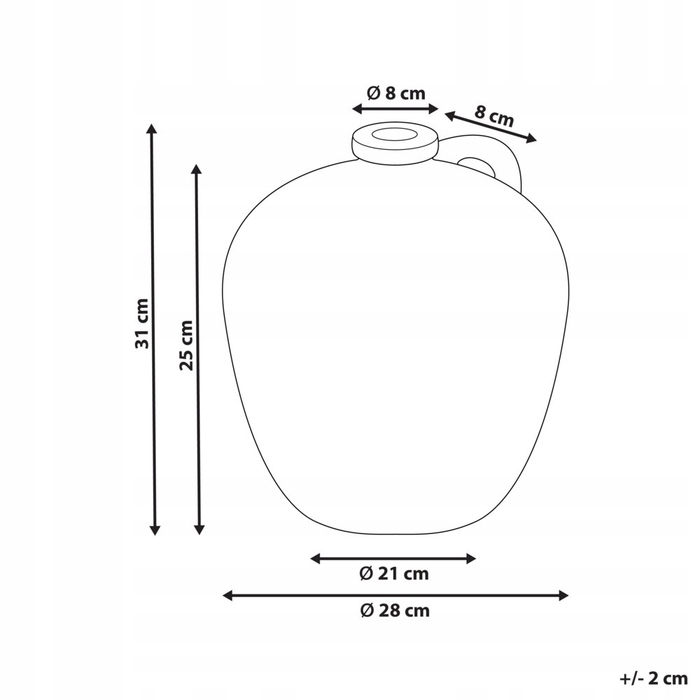Декоративна керамічна ваза IPOH, 30 см, колір «зламаний білий»