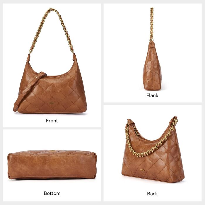 Сумка жіноча через плече крос-боді з PU шкіри, міні Hobo Bag ретро, коричнева - для побачень, вечірок, прогулянок