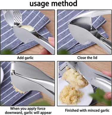 Прес для часнику та імбиру з нержавіючої сталі - преміум якість для кухні, легко миється