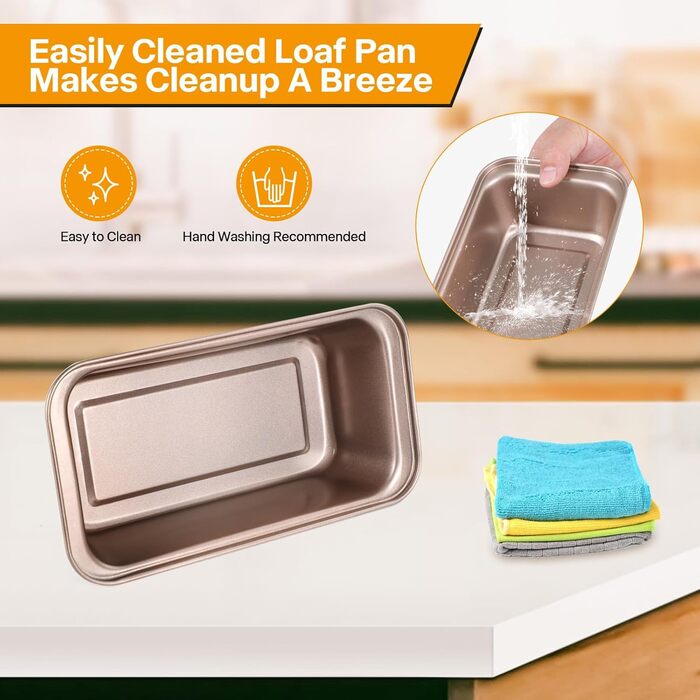 Форма для випічки Kastenform 25,4 см, 2 шт., антипригарне покриття, золотиста, стекова, прямокутна для хліба, банового хліба та сендвічів