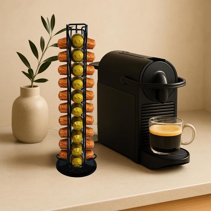 Тримач для капсул Nespresso Alpenature, органайзер для кавових капсул, чорний, з антиковзким дном