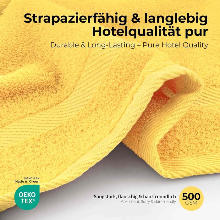 Набір рушників éterea Carli Frottee: 6 шт. (2x 70x140 см + 4x 50x100 см), 100% бавовна, Oeko-Tex, 500 GSM, сірий & блакитний