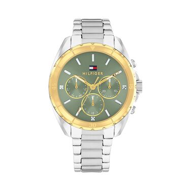 Жіночий кварцовий годинник Tommy Hilfiger з багатофункціональним циферблатом та сталевим браслетом, зелений