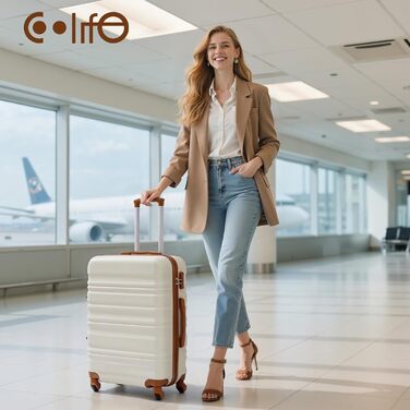 Валіза COOLIFE з жорстким корпусом, тріскачка, ручна валіза, валіза для подорожей з TSA-замком та 4 колесами (Зелений)