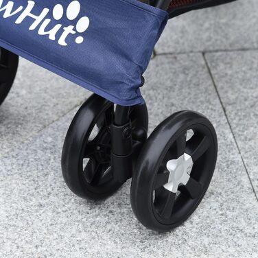 Візок для собак PawHut, складаний, з подушкою, для котів та собак, 4 колеса, сітчасте вікно, місткий, матеріал 600D Oxford (Блакитний)