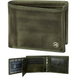 Чоловічий гаманець Volmer Leder з RFID-захистом, міцний подвійний шов (9+4 картки - Оливковий)