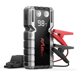 Powerbank Flylinktech CF900 для автозапуску з LCD-дисплеєм, 7000A, LED-ліхтарик, USB 3.0 (до 9.0L бензин/8.0L дизель)