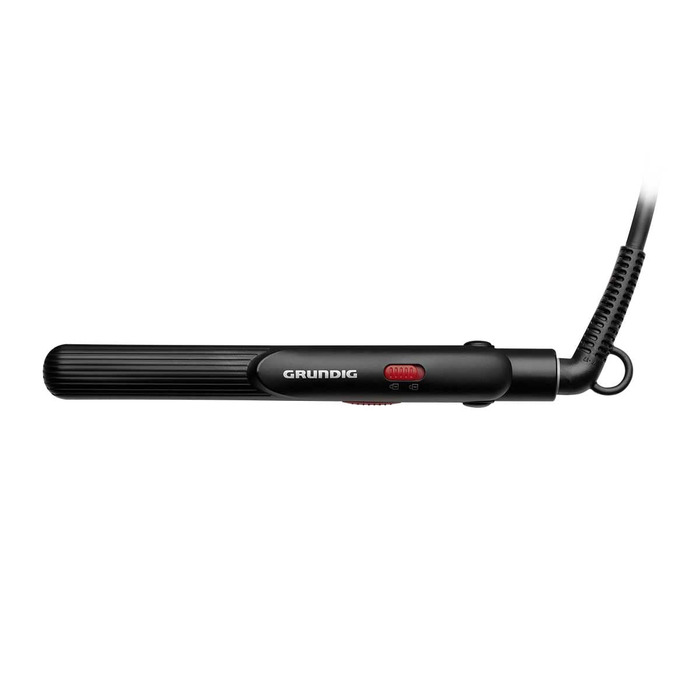 Випрямляч для волосся GRUNDIG HS 2030 Mini з турмаліновим покриттям, 200°C, чорний - для подорожей, чубчика та короткого волосся + чохол