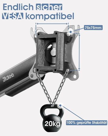 Адаптер VESA 100x100 для вигнутих моніторів Samsung Odyssey G6, G7, CRG9, CHG9, CHG90 (до 49 дюймів), білий, витримує до 30 кг