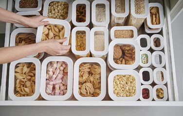 Набір контейнерів для зберігання продуктів Mepal 4 шт. по 1 л, пластикові, прямокутні, з кришками, герметичні, для кухні, білі