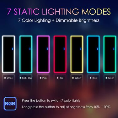 Дзеркало для тіла LVSOMT з підсвічуванням RGB, 120x40 см, настінне, для спальні, LED, сучасне, прямокутне, дзеркало над дверима