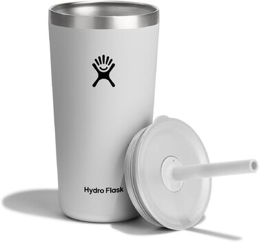 Термостакан Hydro Flask Travel Tumbler 1180 мл (40 Oz) з кришкою та трубою, нержавіюча сталь, вакуумна ізоляція, білий