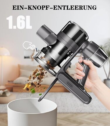 Бездротовий акумуляторний пилосос - вертикальний, без мішка, для тварин та килимів. Вертикальний пилосос з зарядною станцією