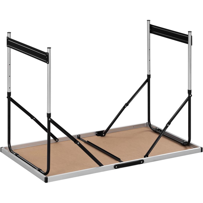 Складний алюмінієвий стіл для кемпінгу eSituro з регульованою висотою 100x60x73-94 см, стільниця MDF під дуб