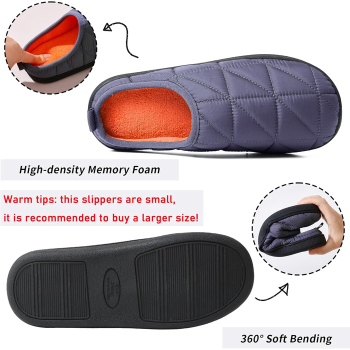 Тапочки домашні жіночі/чоловічі зимові теплі, плюшеві, м'які, зручні з memory foam, антиковзні, двоколірні, для дому та вулиці (38/39 EU, сірі)