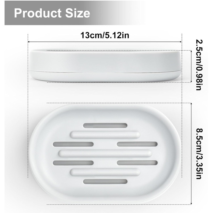 Набір мильниць Topsky 2 шт: практичні, для ванної та кухні, швидке просушування
