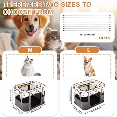 Клітка-забіг для цуценят, сіра. Розміру L. Розкладний забіг для тварин, огорожа для цуценят, портативна клітка для кошенят, цуценят, кроликів