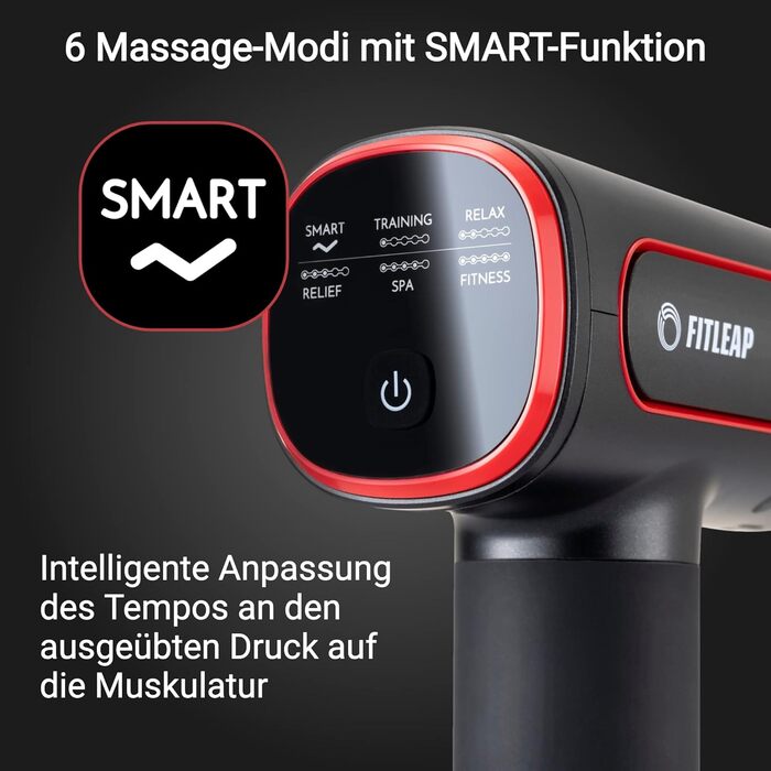 Масажний пістолет Fitleap Pro: 6 насадок, 6 режимів, 3200 об/хв, USB-C, для шиї, спини, плечей та ніг