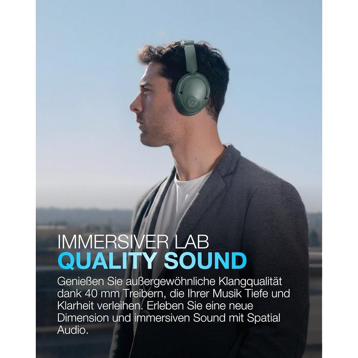 Бездротові накладні навушники JLab JBuds LUX ANC з активним шумозаглушенням, Bluetooth, колір Sage (шалфей)
