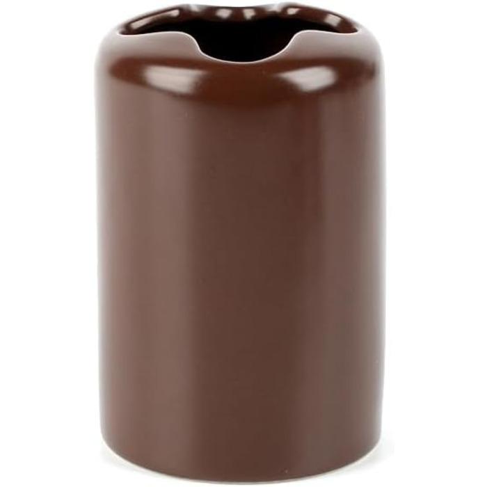 WPM 4-Piece Ceramic Bathroom Accessories Set – Our complete bathroom decor set includes a designer soap or lotion dispenser, toothbrush holder, cup, and soap dish (Brown)