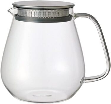 Kinto Unitea One Touch Teapot from Stainless Steel, 720 ml, Heat-Resistant Glass Teapot with Stainless Steel Infuser in Lid (Japan Import)