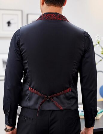 Чоловічий жилет Coofandy Paisley вікторіанський готичний стиль Стімпанк для смокінга з лацканами фіолетовий