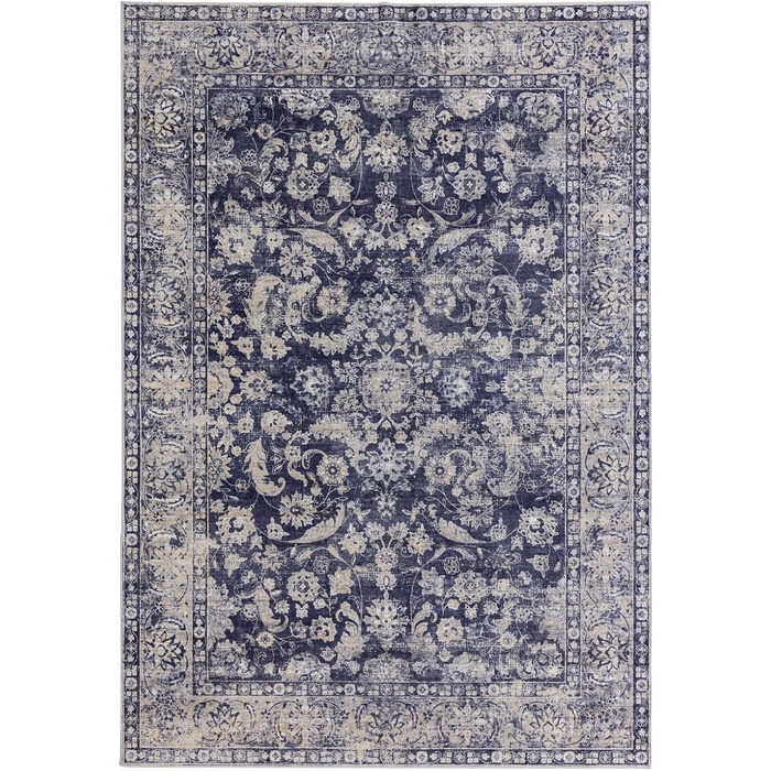Килим TALETA для вітальні, м'який короткий ворс, синій, 120x170 см, придатний для прання