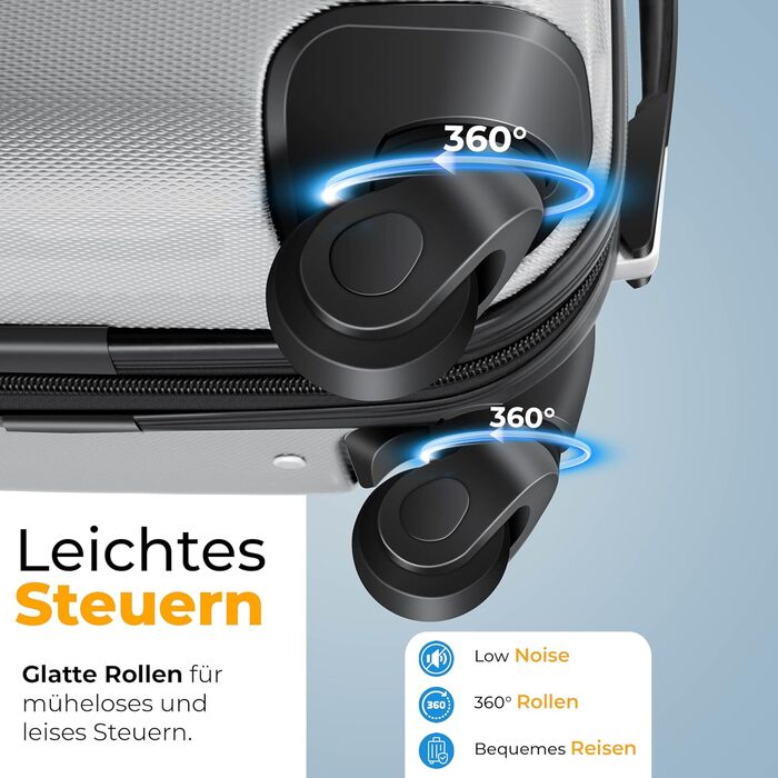 Набір валіз KESSER® 3шт з ABS-пластику: велика, середня, маленька з телескопічною ручкою, ваговою системою та замком