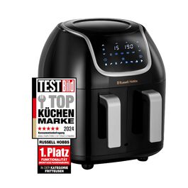 Фритюрниця електрична Russell Hobbs подвійна 8.5л з технологією Rapid Air Fryer, 8 програм, сенсорний екран, кошики 4.25л, посудомийна безпека 27290-56S