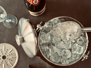 3L Insulated Ice Bucket, Premium Double-Walled Ice Cube Container with Lid, 3 Liter Stainless Steel Ice Bucket for Party, Strainer, Ice Tongs, Ice Scoop, Ice Cooler, Ice Container Ice Cube Bucket Ice Box